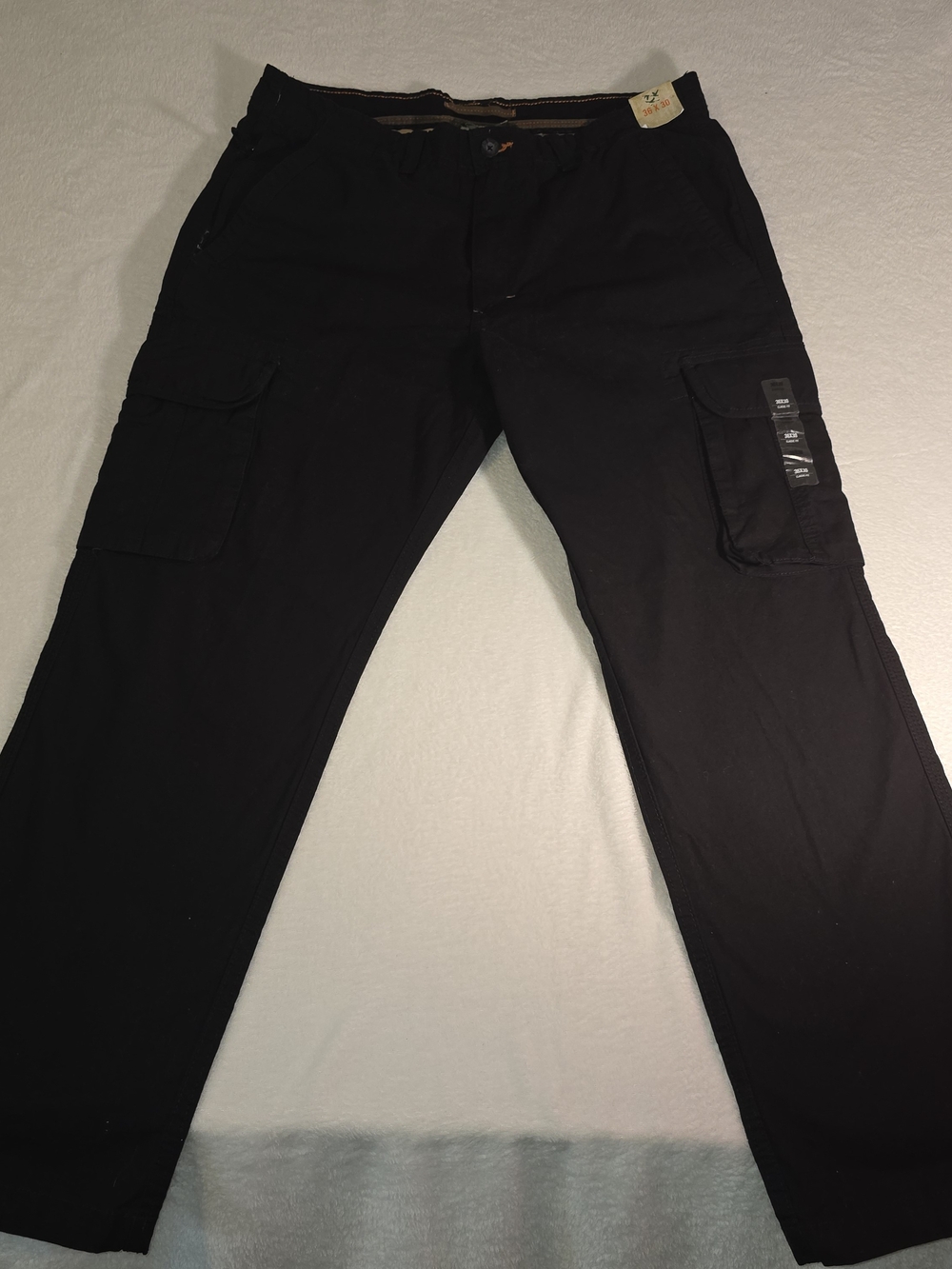 Outdoor Life Men's Ripstop Cargo Solid Black Size 36W x 30L From Sears.  NWT